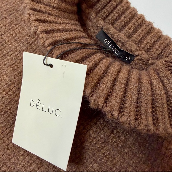 DELUC George Sleeveless Mock Neck Sweater Chocolate Size S - Picture 3 of 10